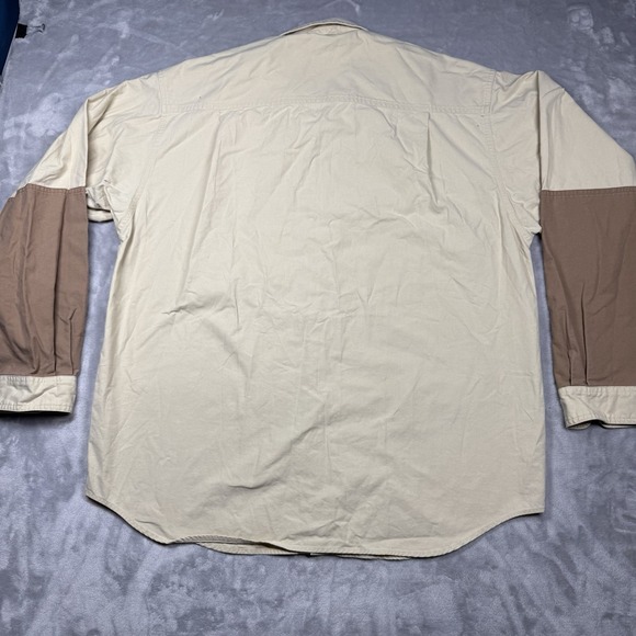 Vintage Columbia Button Up Hunting Shooting Heavy Duty Shirt Tan Large - Picture 8 of 9